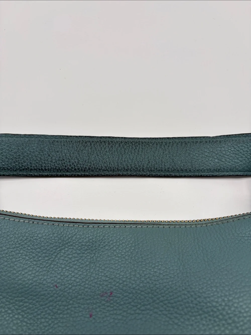 Coach Sutton Teal Pebbled Leather Detachable Crossbody Strap BLEMISH